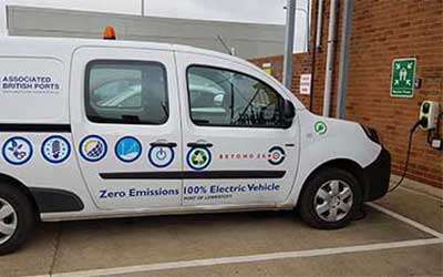 Electric Car Charger Fitted At Associated British Ports Lowestoft
